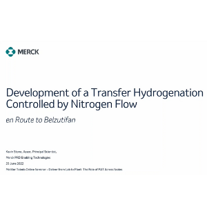 development of a transfer hydrogenation controlled by nitrogen flow